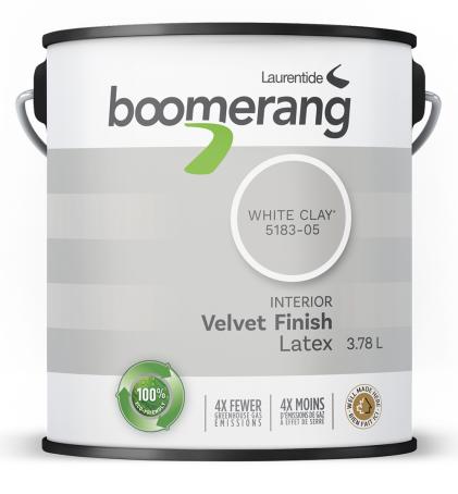 Paint, Interior, Latex, Boomerang, WHITE CLAY, Velvet Finish, 3.78 liter