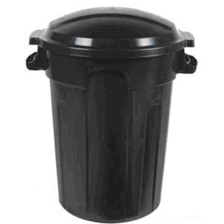 Garbage Can, with Lid, 80 liter, Black, Gracious Living