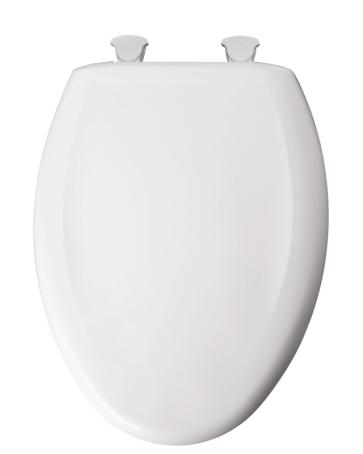 Toilet Seat, Elongated Bowl, Slow Close, Plastic, WHITE, Bemis