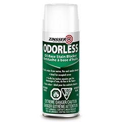 Primer/Sealer, Interior, Zinsser Odorless, Oil-Base Stain Blocker, Low VOC, WHITE, 369g Aero