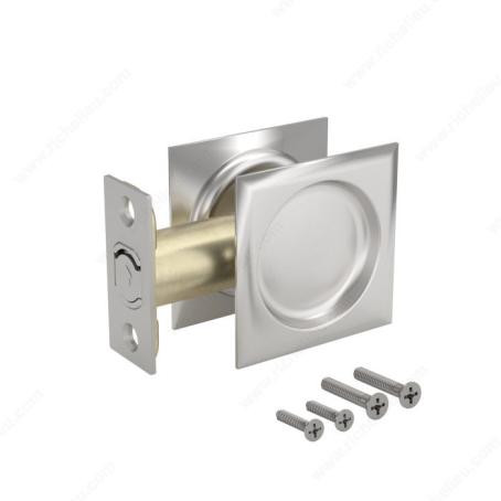 Pocket Door Pull, Passage, SQUARE - SATIN NICKEL, Richelieu