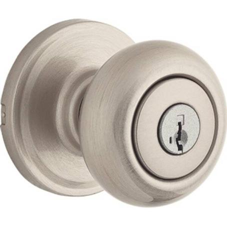 Keyed Entry Knob Set, TROY, Round, SATIN NICKEL, Weiser Builder Pack