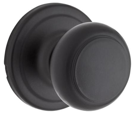Inner Trim Knob, Single Cylinder, TROY, Round, MATTE BLACK, Weiser Builder Pack