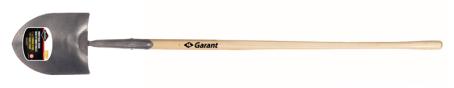 Shovel, Round Solid Point, Long Wood Handle, Garant Professional (81186)