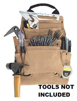 Tool/Nail Pouch, 10-Pocket, Split Leather, Kunys