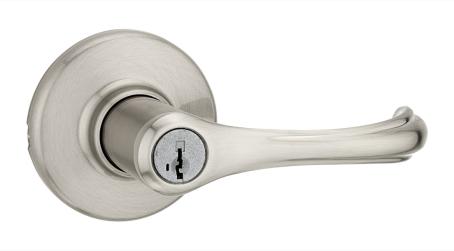 Keyed Entry Lever Set, ALFINI, SATIN NICKEL, Weiser Visual Pack