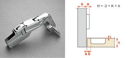 Cabinet Hinge, 165 Degree, Inset, Berenson