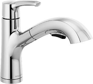 Kitchen Faucet, Single Lever, Pull-Out Spout, Single Hole, POLISHED CHROME, Peerless PARKWOOD