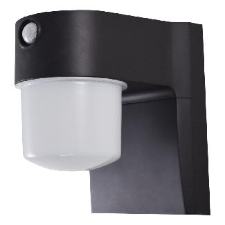 Light Fixture, Outdoor LED, Motion Sensor Security, 9 Watt, BLACK