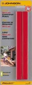 Carpenter Pencil, Wood, RED, Johnson, 2/pkg