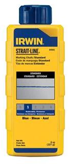 Marking Chalk, Powder, Standard BLUE, 8 ounce, Irwin Strait-Line