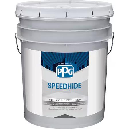 Paint, Interior, Latex, SPEEDHIDE, Satin, White/Pastel Base, 18.9 liter