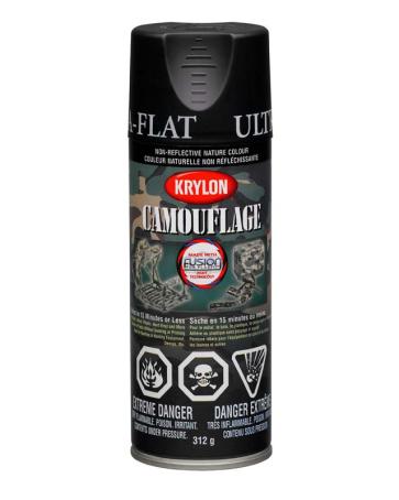 Spray Paint, Krylon Camouflage, Black, 340 gram 