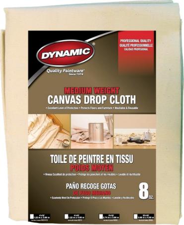 Drop Cloth, 12ft x 15ft, Medium Weight Canvas (8oz), Dynamic