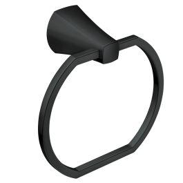 Towel Ring, MATTE BLACK, Moen Lindor