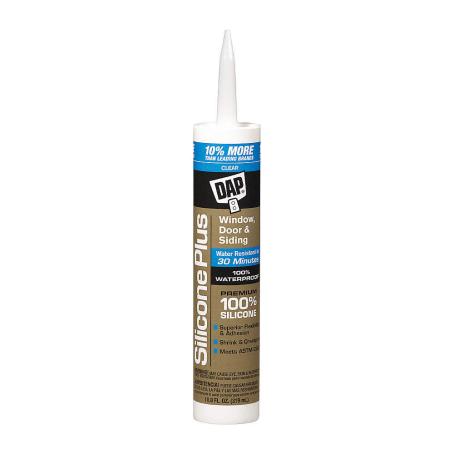 Caulking, Dap Silicone Plus, Window & Door, CLEAR, 319 ml