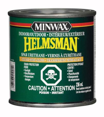 Varnish, Urethane, Interior/Exterior, Semi-Gloss, 236 ml, Minwax Helmsman