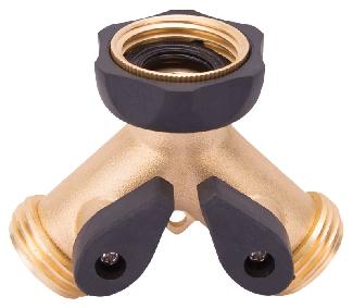 Hose Wye, w/Shut-Offs, Brass 