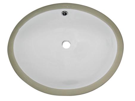 Lavatory Sink, Undermount, Oval, 16 X 12 1/2