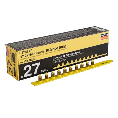 Load, Powder-Actuated, Yellow, 10-Shot Strip Load, .27 Caliber, 100/pkg