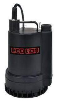 Utility Pump, Submersible, 1/4 hp / 2200 gph max, Thermoplastic Case w/Hose Adapter, Red Lion