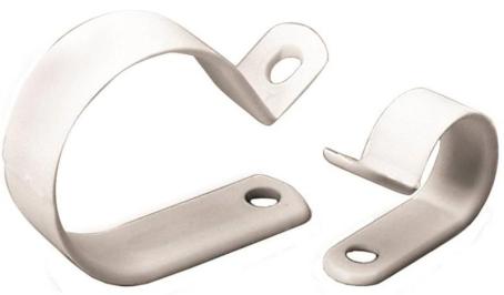 Cable Clamp, White Poly, 1-Hole, 1/4