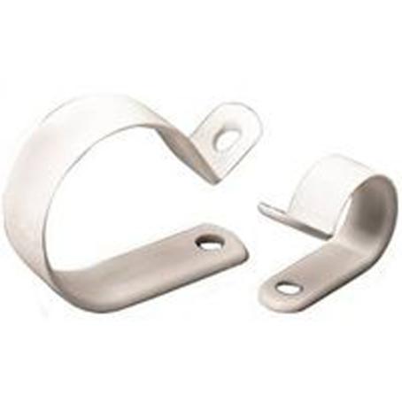 Cable Clamp, White Poly, 1-Hole, 3/8