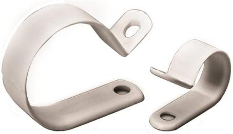 Cable Clamp, White Poly, 1-Hole, 1/2