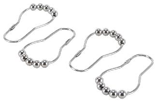 Shower Curtain Hooks, Roller Ball, Chrome, 12/pkg, Simple Spaces