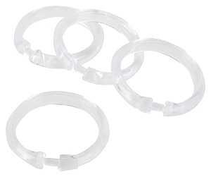 Shower Curtain Hooks, CLEAR Plastic, 12/pkg, Simple Spaces
