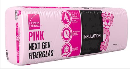 Insulation, Steel Stud, Fiberglas Pink Batt, R20 x 6