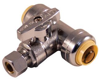 Supply Valve, Tee-Style, 1/4-Turn Ball Valve, 1/2