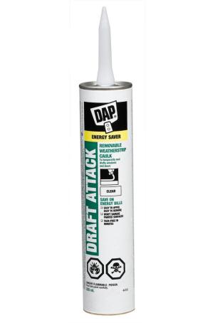 Caulking, Dap Draft Attack Removable Sealant, CLEAR, 300 ml