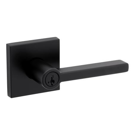 Keyed Entry Lever Set, HALIFAX, Square Rosette, MATTE BLACK, Weiser Visual Pack