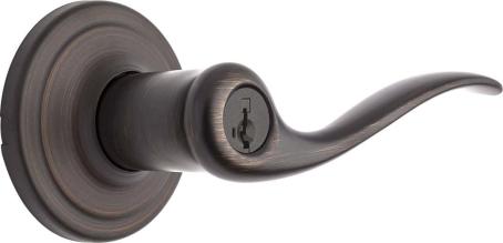 Keyed Entry Lever Set, TOLUCA, Round Rosette, VENETIAN BRONZE, Weiser Visual Pack