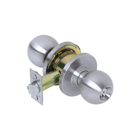 Storeroom Knob, KC2300 Series, SATIN CHROME, w/T-Strike (Heavy Duty, Cylindrical, Grade 2, KC2386), Tell Box Pack