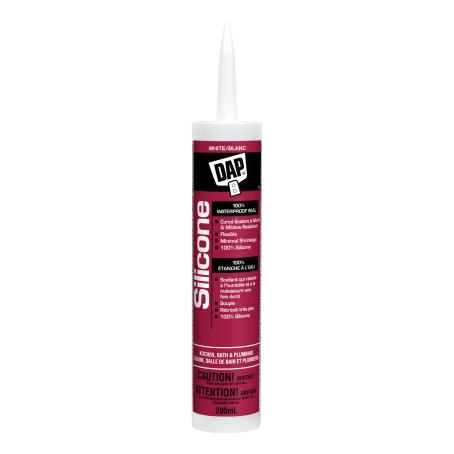Caulking, Dap Silicone, Kitchen & Bath, WHITE, 290 ml