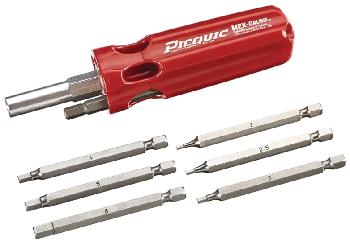 Screwdriver, Multi-Bit, w/7 Metric Hex Bits, Picquic 