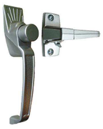 Latch Set, for Screen Door, Pushbutton, Non-Locking, ALUMINUM, Ideal