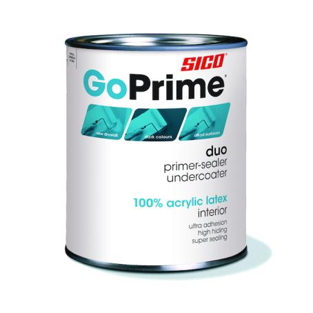 Primer/Sealer/Undercoater, Interior, Latex, SICO GOPRIME DUO, White, 946ml 