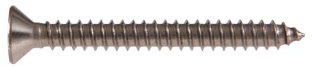 Sheet Metal Screw, Flat Head, #6 x 1