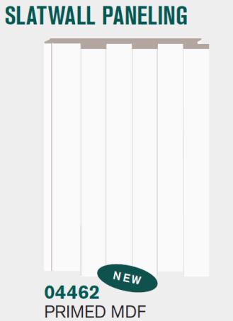 Panelling, Slatwall, MDF Primed, (Tongue w/Nail Line Installation, 53/64