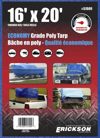 Tarpaulin, Woven Poly, 16' x 20', Blue