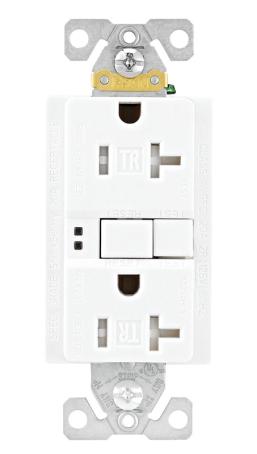 Receptacle, GFCI, Tamper-Resistant, Self-Testing, 20 Amp, WHITE