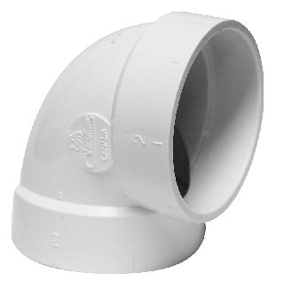 Elbow, 90 Degree Short Bend, for Central Vacuum, 2