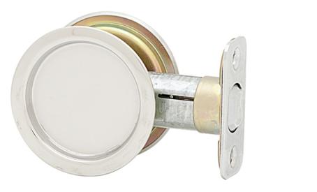 Pocket Door Passage Lock, Round, POLISHED CHROME, Weiser Builder Pack