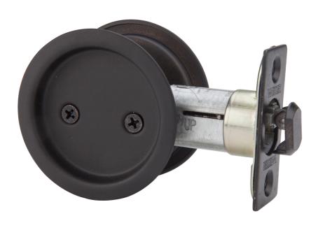 Pocket Door Passage Lock, Round, MATTE BLACK, Weiser Builder Pack
