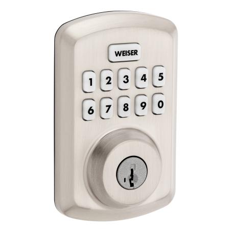Deadbolt, Keypad Entry, SATIN NICKEL, Weiser Powerbolt 3.0, Weiser Visual Pack