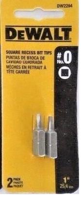 Power Bit, Robertson #0, 2/pkg, Dewalt