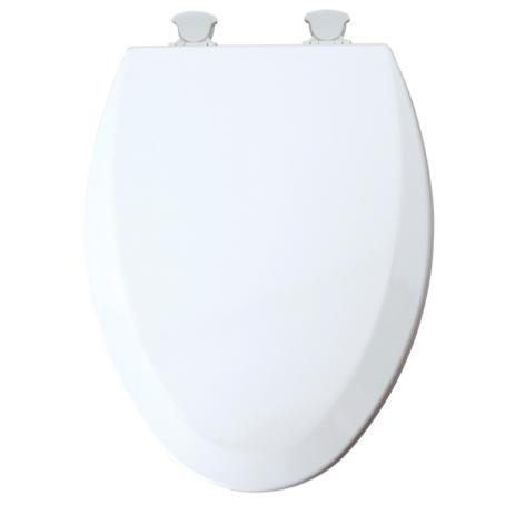Toilet Seat, Elongated Bowl, Moulded Wood, WHITE, Bemis 